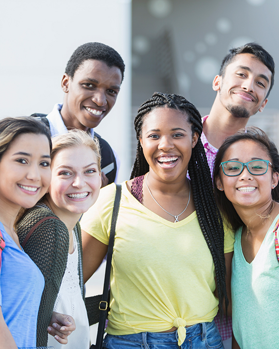 A group of students