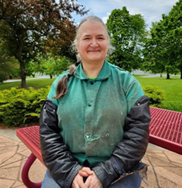 Amy Kvidera is embracing her post-medical career time while earning her Welding Fabrication Technician technical diploma at Lakeshore Technical College.