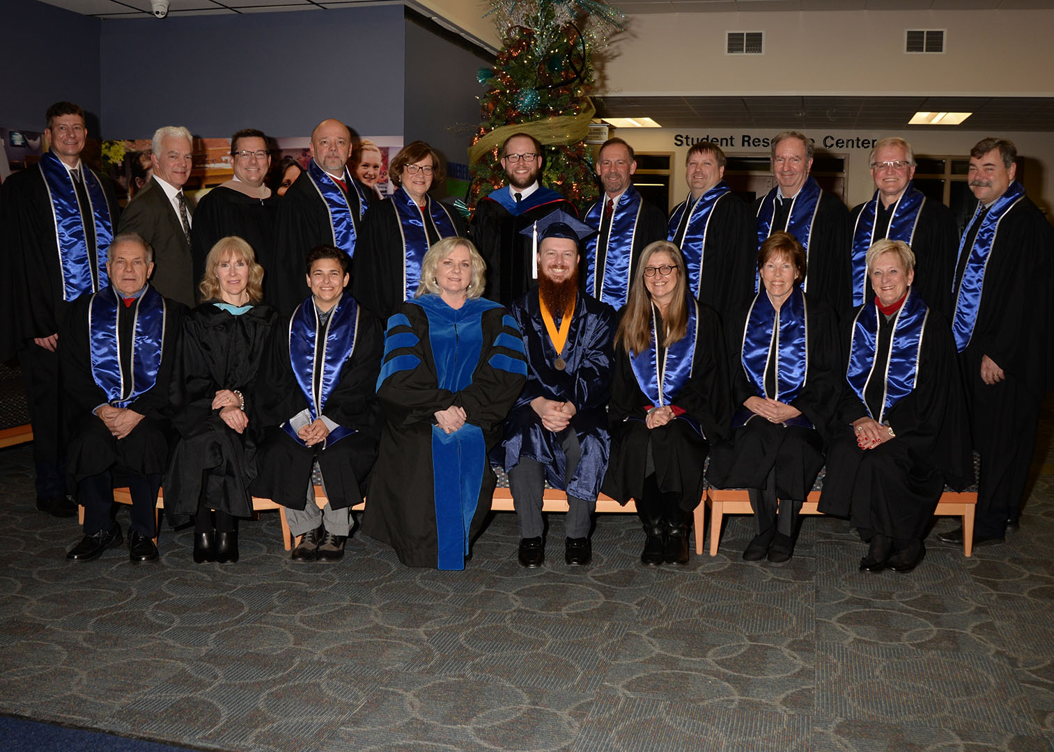 LTC District Board members and Foundation Board members pose with the student speaker, Taylor Harlin.