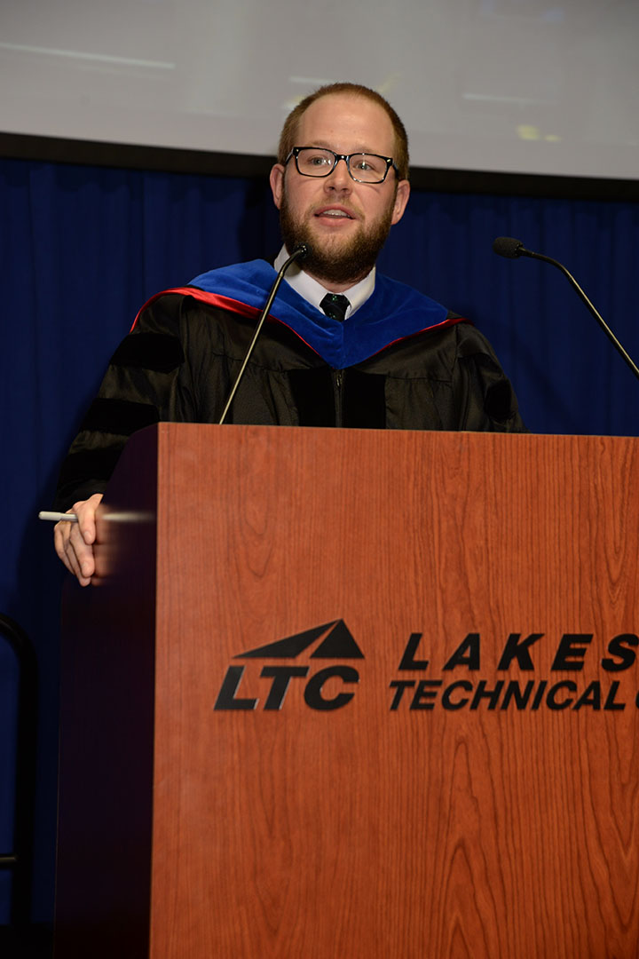 LTC President, Dr. Paul Carlsen, welcomes the graduates and their guests at Commencement