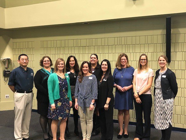 LTC faculty and staff were recognized by students for being influential in helping them achieve goals and dreams. Front row: Jennifer Irish, Rachel Graff, Janice Lettenberger. Back row: Ning Zhang, Megan Schaalma, Rivi Hatt, Amy Olson, Mary Rathsack, Megan Kuehl, Tiffany Perez Ferrando.